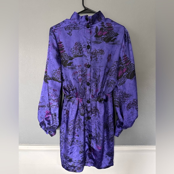 Zara Purple dress w front slit. Back buttons S ❤️ - Picture 3 of 6